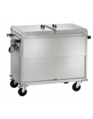 Carrello termico armadiato in acciaio inox bagnomaria 2x1/1 GN cm 96x68x102h