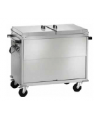 Carrello termico armadiato in acciaio inox bagnomaria 3x1/1 GN cm 130x68x102h