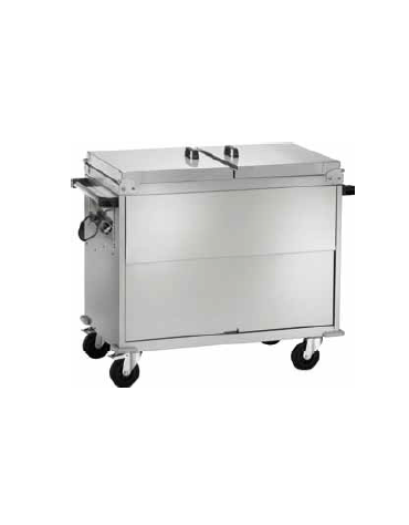 Carrello termico armadiato in acciaio inox bagnomaria 3x1/1 GN cm 130x68x102h