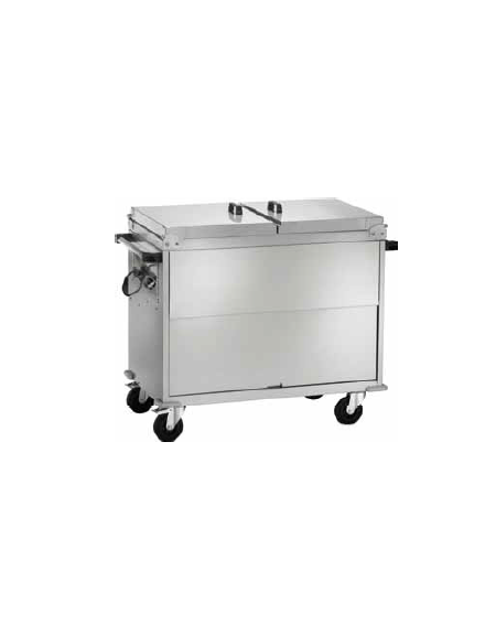 Carrello termico armadiato in acciaio inox bagnomaria 3x1/1 GN cm 130x68x102h