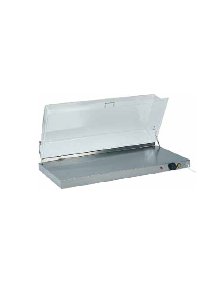 Piano caldo inox per riscaldare con cupola in plexiglass cm 90x45x20 h