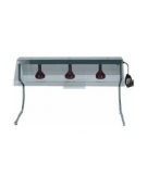 Telaio in inox con 3 lampade a raggi infrarossi cm 127x55x70h