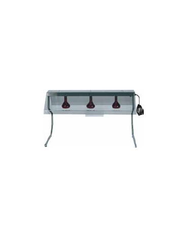 Telaio in inox con 3 lampade a raggi infrarossi cm 127x55x70h