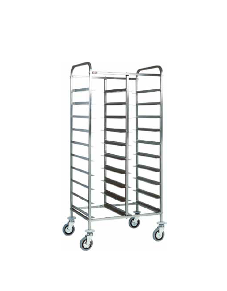 Carrello portavassoi in acciaio inox - portata 20 vassoi GN cm 74x62x175h