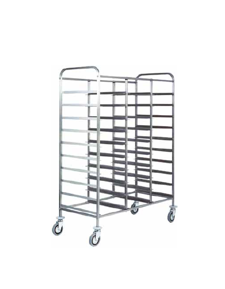 Carrello portavassoi in acciaio inox - portata 30 vassoi GN cm 110x62x175 h