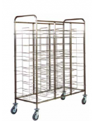 Carrello portavassoi universale inox-30 vassoi cm 138x62x175h