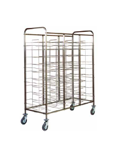 Carrello portavassoi universale inox-30 vassoi cm 138x62x175h