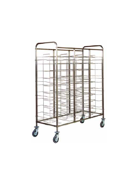 Carrello portavassoi universale inox-30 vassoi cm 138x62x175h