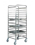 Carrello portateglie inox - Portata  14 teglie GN 2/1 oppure 28 GN 1/1 cm 65x76x182h