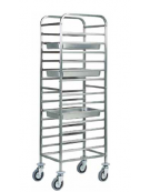 Carrello portateglie inox - Portata  14 teglie GN 1/1 cm 45x66x182 h