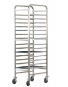 Carrello portateglie inox rinforzato - Portata 14 teglie 60x40 cm 53x72x182h