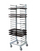 Carrello portateglie in acciaio inox universale - portata 20 teglie cm 51x47x177h