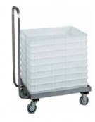 Carrello vasca portacassetti, in acciaio inox con manico per conduzione cm 72x42x96h