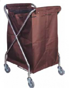 CARRELLO PORTABIANCHERIA PIEGHEVOLE - Sacco in tela - Ruote piroettanti - Dim. cm 62x64x100h