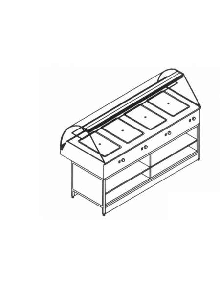 Vetrina calda bagnomaria da cm. 200