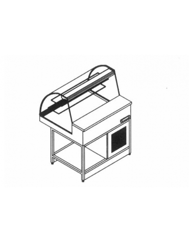 Vetrina fredda ventilata vetri curvi da cm. 100