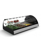 Vetrina refrigerata statica con 3 contenitori GN1/1 - illuminazione al led - mm 1320 x 600 x 470H