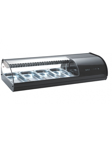 Vetrina refrigerazione statica - 4 contenitori GN1/3 - versione sushi - mm 1085x395x245h