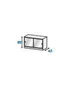SOPRALZO ANTE SCORREVOLI IN VETRO TEMPERATO CON SERRATURA cm. 150 x 45 x 88 h.