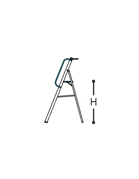 SCALA IN ALLUMINIO CERTIFICATA PROFESSIONALE CON DOPPIO CORRIMANO cm. 93 h. - 4 gradini