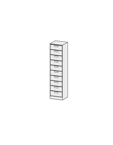 CARTELLIERA VERTICALE 10 CASELLE cm. 42 x 38 x 200 h.