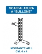 Scaffale metallico in acciaio 4 ripiani cm 70x30x200h - Montaggio a bulloni