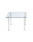 Tavolino attesa con piano bianco in legno melaminico spessore 25 mm e struttura in plastica - cm 70x50x35h