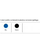 Panca di attesa 2 posti sedile e schienale in plastica ignifuga - cm 104x57x87h