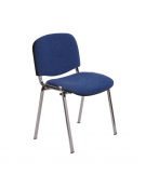 Sedia fissa di attesa conferenza con telaio cromato ovale - Seduta e schienale imbottiti con tessuto standard - cm 54x61x80h
