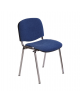 Sedia fissa di attesa conferenza con telaio cromato ovale - Seduta e schienale imbottiti con tessuto standard - cm 54x61x80h
