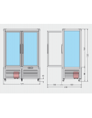 Vetrina refrigerata verticale per pasticceria Dimensioni: larghezza mm.1270, profondità mm.690, altezza mm.1820