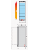 Vetrina refrigerata per vini Dimensioni: larghezza mm.595, profondità mm.640, altezza mm.1840.