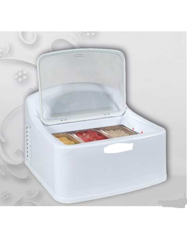 Espositore da banco per gelato 3 vaschette mm: 650x660x530h