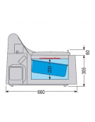 Espositore da banco per gelato 3 vaschette mm: 650x660x530h