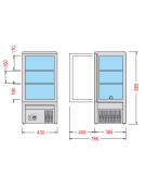Vetrina espositiva verticale refrigerata. Adatta per pasticceria e gastronomia mm 430x385x885h