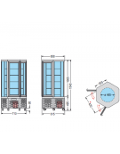 Vetrina espositiva verticale refrigerata. Adatta per pasticceria e gastronomia mm  770x685x1540h