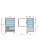 Vetrina espositiva verticale refrigerata temperatura. Adatta per pasticceria e gastronomia mm 810x643x1225h