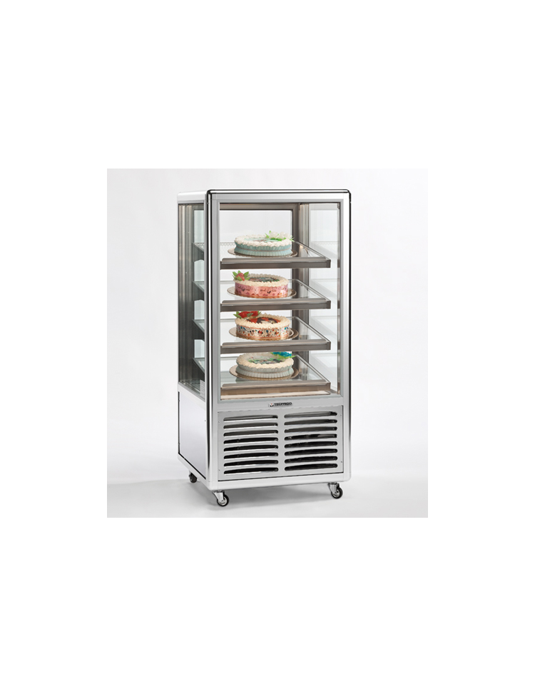 Vetrina espositiva verticale refrigerata +2° +10° C, Adatta per pasticceria  e gastronomia - mm 700x770x1470h - Vetrine pasticce