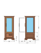 Vetrina espositiva verticale refrigerata in legno colore noce mm 820x845x1815h