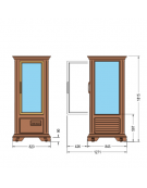 Vetrina espositiva verticale refrigerata in legno colore noce adatta per cioccolata mm 820x845x1815h