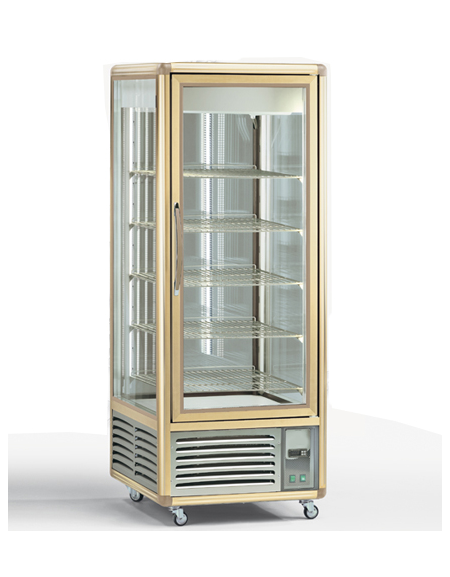 Vetrina espositiva verticale refrigerata con ripiani a griglie mm 700x770x1810h