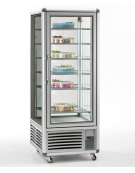 Vetrina espositiva verticale refrigerata con ripiani a griglie mm 700x770x1810h