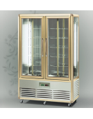 Vetrina espositiva verticale refrigerata con ripiani rotanti in vetro mm 1150x660x1810h