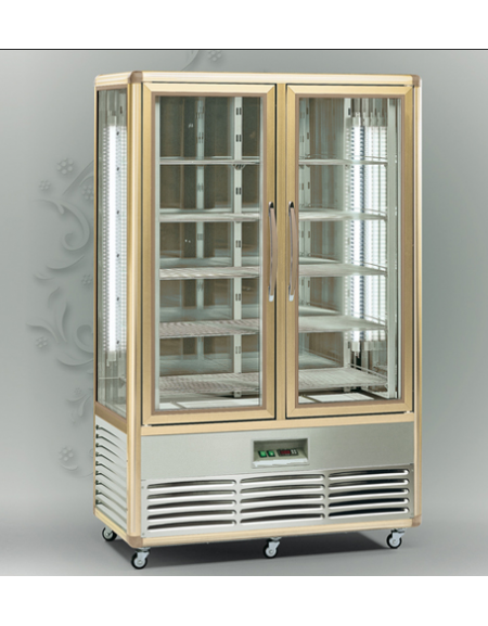 Vetrina espositiva verticale refrigerata con ripiani a griglie temperatura mm 1150x660x1810h