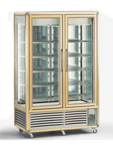 Vetrina espositiva verticale refrigerata con ripiani a griglie mm 1140x686x1810h