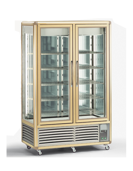 Vetrina espositiva verticale refrigerata con ripiani a griglie mm 1140x686x1810h