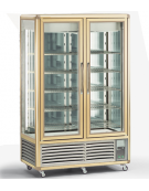 Vetrina espositiva verticale refrigerata con ripiani a griglie mm 1345x770x1810h