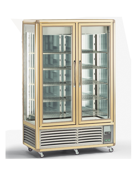 Vetrina espositiva verticale refrigerata con ripiani a griglie mm 1345x770x1810h