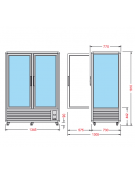 Vetrina espositiva verticale refrigerata con ripiani a griglie mm 1345x770x1810h