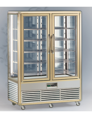 Vetrina espositiva verticale refrigerata con ripiani a cristalli mm 1350x770x1810h